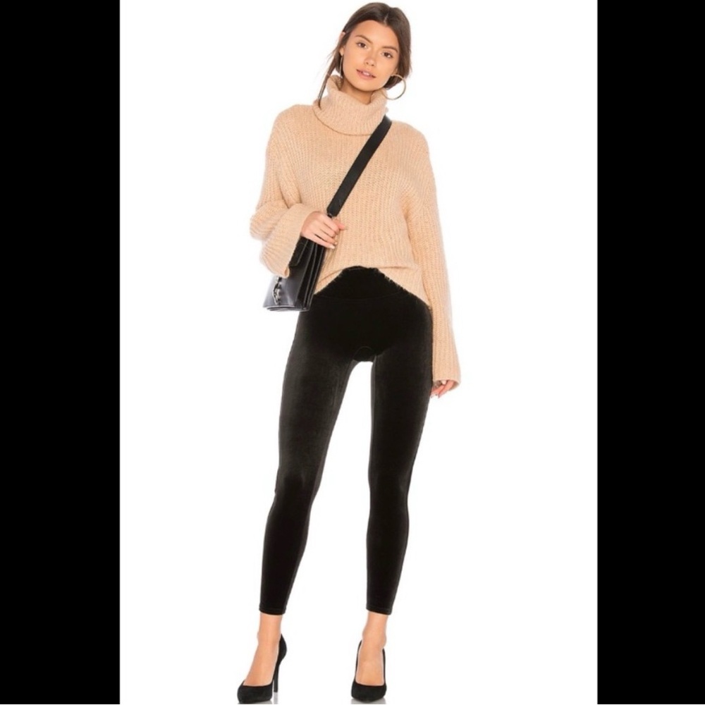SPANX Black Velvet High-Rise Leggings Size: S